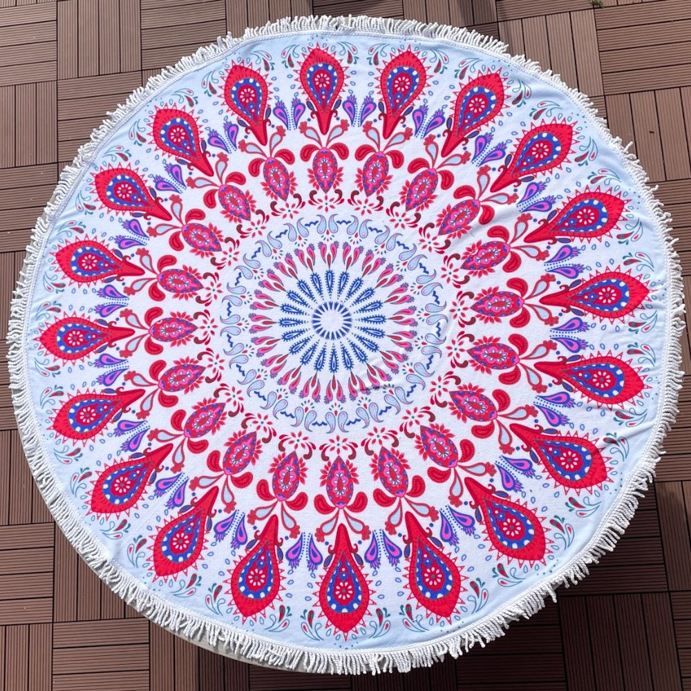 Beach towel, round towel, bridesmaid gift, tropical beach party towel listing-st